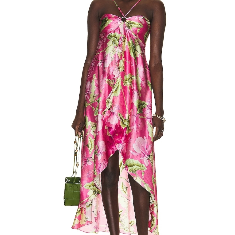 Rocco Sand Ren Silk High Low Dress